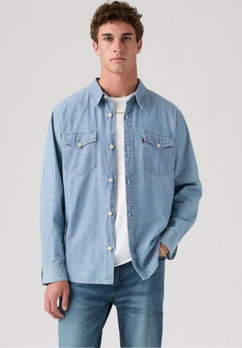 Erkek Classic Western Standart Mavi Gömlek - 85745-0108