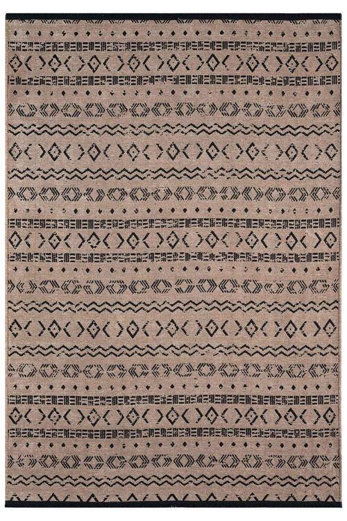 Gaia Bej Halı Yıkanabilir Kaymaz Taban Şönil Kilim Dokuma Pamuk Taban Kilim 10351