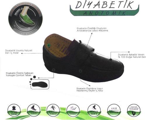 İzderi Deri Diyabetik Anatomik Büyük Numara Erkek Ayakkabı