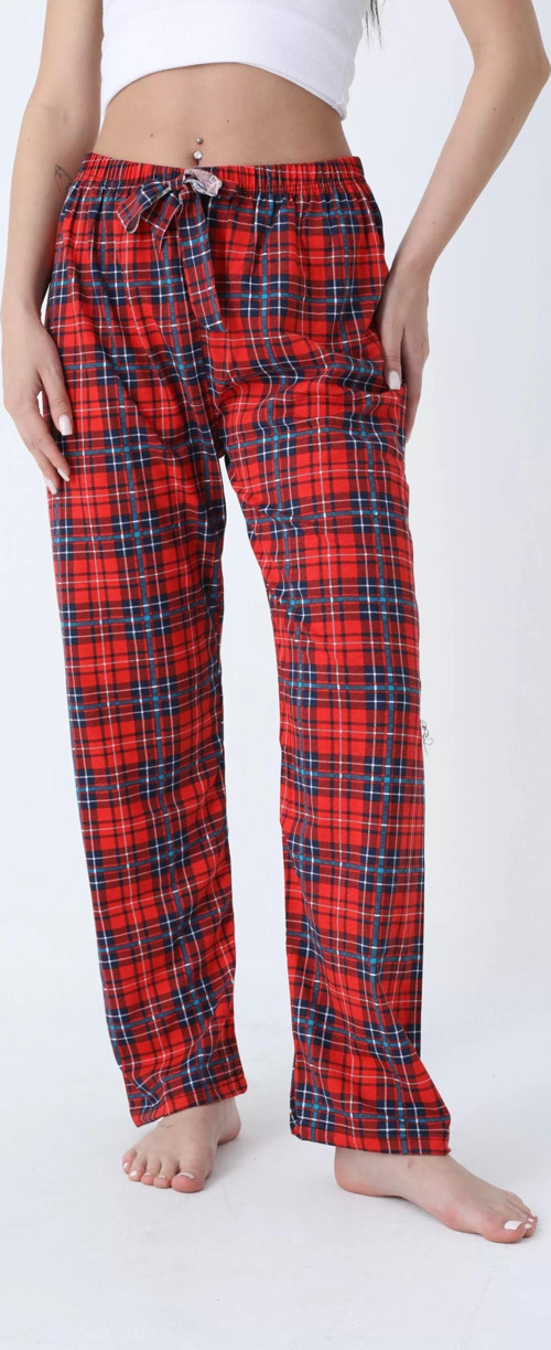 Ekose Desenli Beli Lastikli Unisex Pijama Altı
