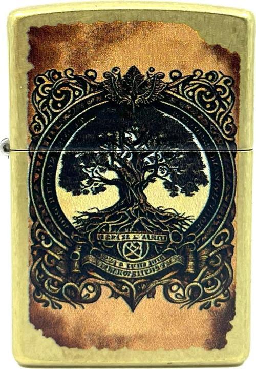 Tree Of Life Antique Brass Dizayn Çakmak