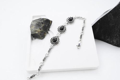 Ayça 925 Ayar Oltu Taşlı Gümüş Bileklik