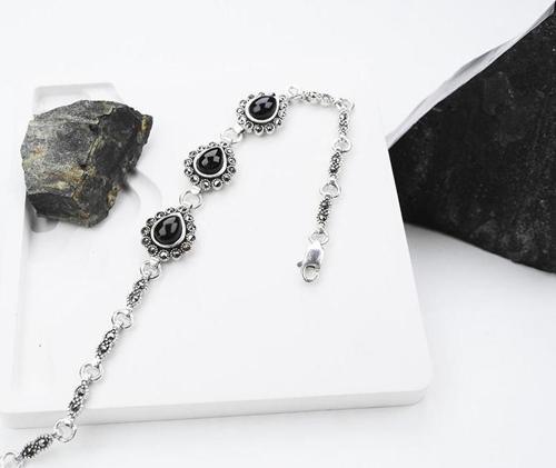 Ayça 925 Ayar Oltu Taşlı Gümüş Bileklik