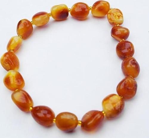Amber Ateşi Doğal Kesim Damla Kehribar Yetişkin Bileklik