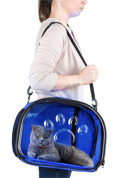 Elips Kedi Taşıma Çantası Mavi