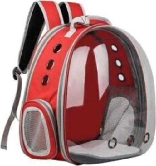 Astronot Kedi Köpek Taşıma Çantası Kırmızı