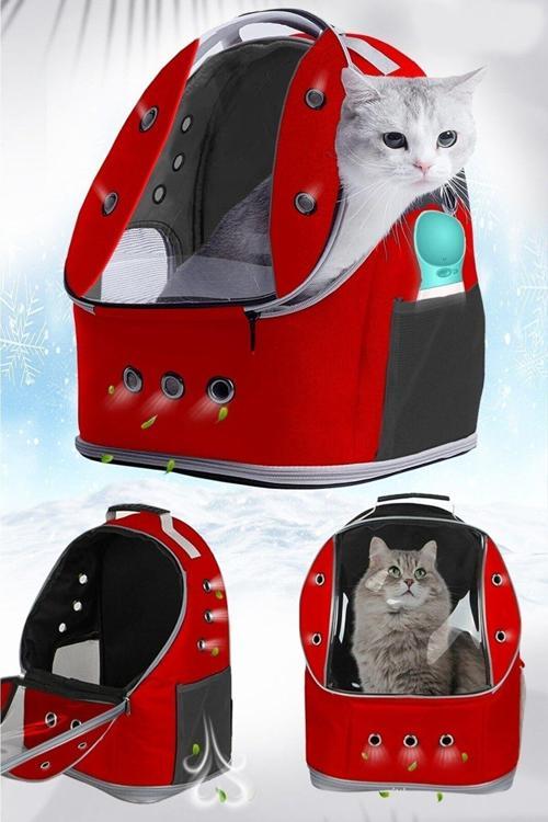 13 Hava Kanallı Büyük Boy Kedi Çantası 8 Kg Taşıma Kapasiteli 42X25X33 Cm Kedi Taşıma Çantası