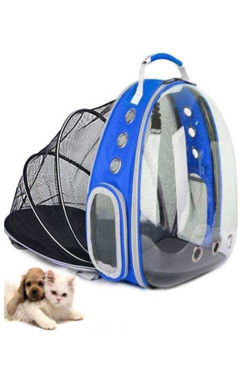 Fileli Açılabilir Genişletilebilir Katlanabilir Şeffaf Astronot Kedi Köpek Pet Hayvan Taşıma Çantası