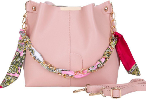 Kadın Fularlı Zincir Aksesuarlı Yumuşak Deri El Kol Ve Omuz Çantası