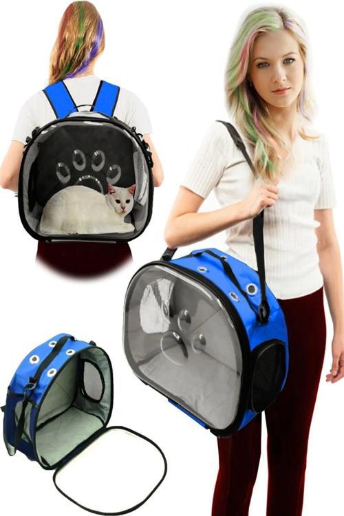 Pati Desen Kedi Köpek Sırt Kol Ve Omuzda Taşınabilir Evcil Hayvan Taşıma Çanta Mor