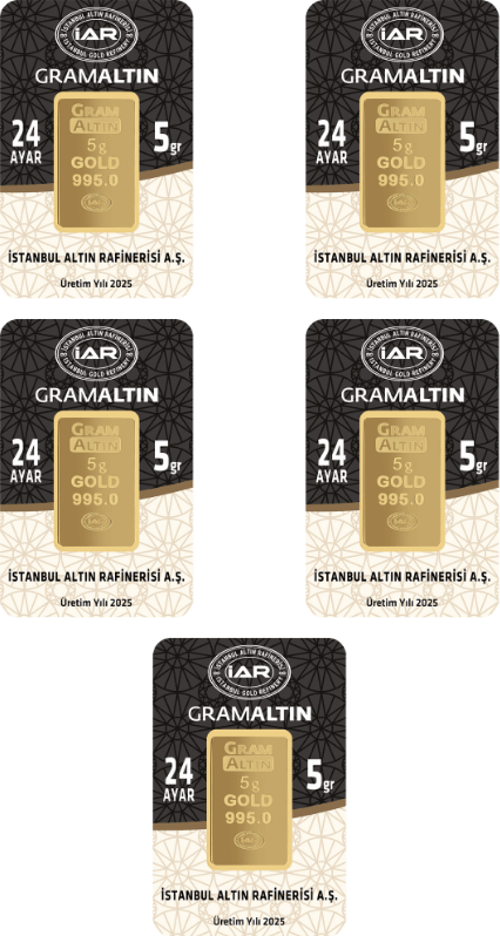 25 GRAM 24 AYAR İAR GRAMALTIN ( 5gr x 5 Adet )