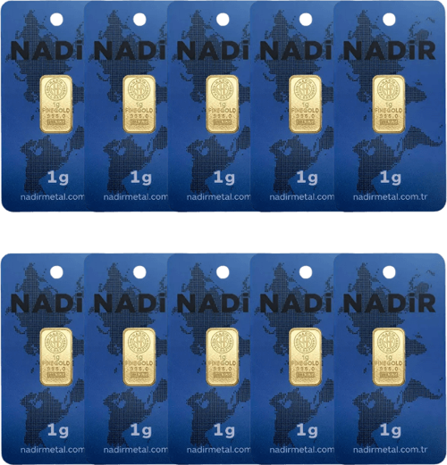 NadirGold 10 Gr Külçe Altın ( 1gr x 10 Adet )