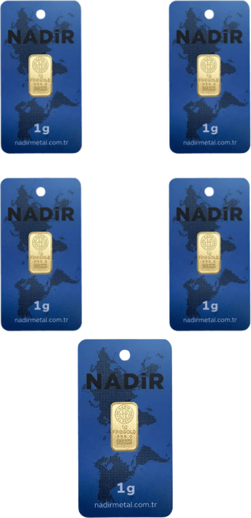 NadirGold 5 Gr Külçe Altın ( 1gr x 5 Adet )