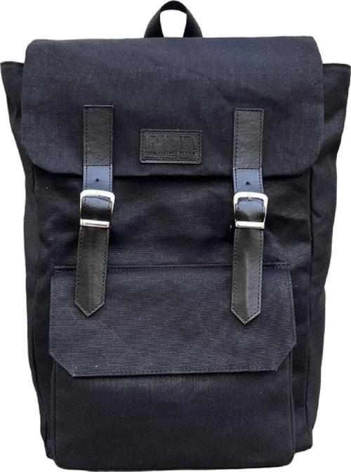 Sırt Çantası Kanvas Okul-Seyahat-Kamp Cargo Unisex Su Geçirmez Mumlanmış Kanvas Siyah