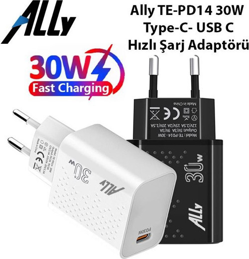 Ally TE-PD14 30W Type-C- USB C Hızlı Şarj Adaptörü 2