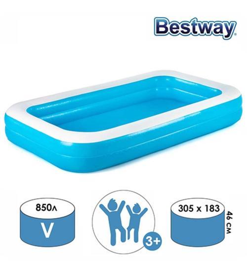 Bestway 54150 Mavi Dikdörtgen Şişme Çocuk Havuzu