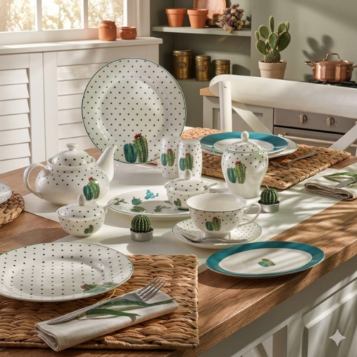 Cactus 41 Parça Kahvaltı Takımı