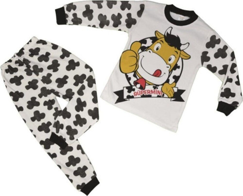 Kız Erkek Çocuk Sevimli Inek Pijama Takımı Çocuk Pijama Takım Bebek Pijama Takım