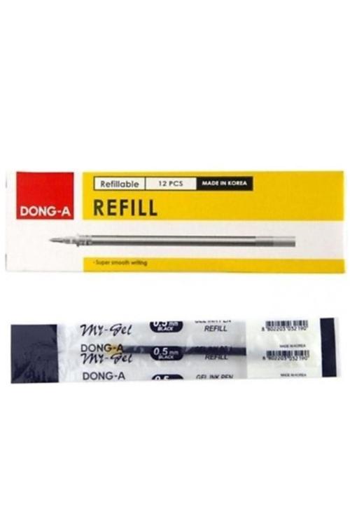 My-Gel Refill 0.5 Iğne Uçlu Kalem Yedeği 1 Kutu (12 Adet) – Siyah - Siyah
