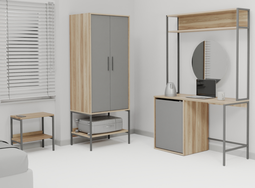 Modulago Midi Otel Mobilya Takımı Antrasit Ceviz