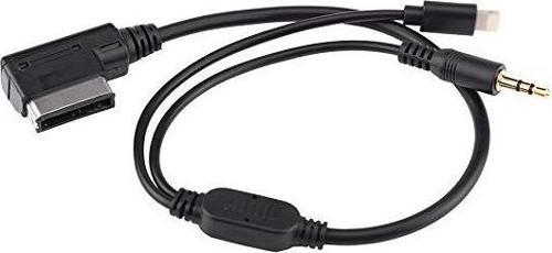 Vw Audi ile Uyumlu 3.5 mm Aux Kablosu ve iPhone Lightning Şarj Sku2