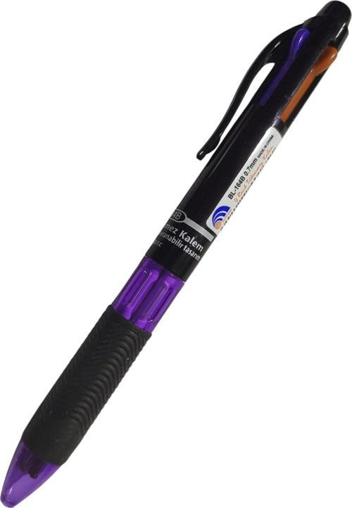 4 Renkli Tükenmez Kalem - Mor