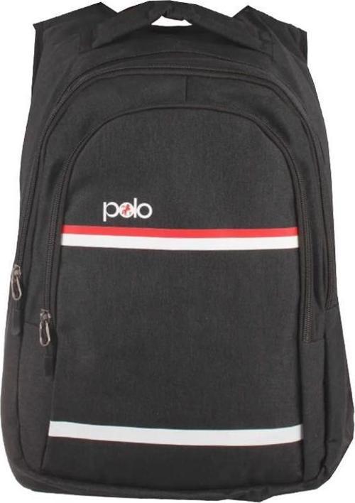 My Polo Sırt Çantası Kırmızı Beyaz Çizgili Füme 8860