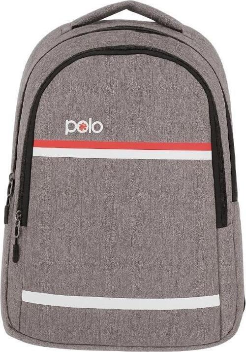 My Polo Sırt Çantası Kırmızı Beyaz Çizgili Gri 8860