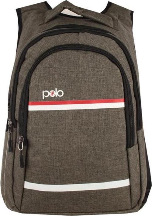 My Polo Sırt Çantası Kırmızı Beyaz Çizgili Haki 8860