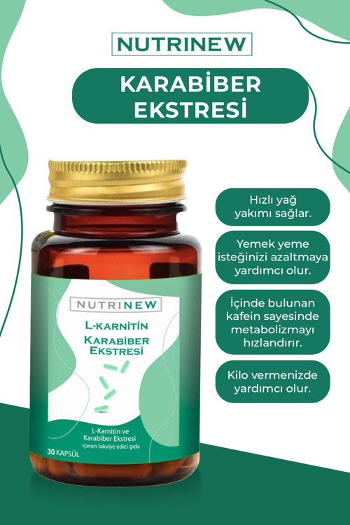 Nutrinew Karabiber Extreli L-Karnitin 30 Kapsül