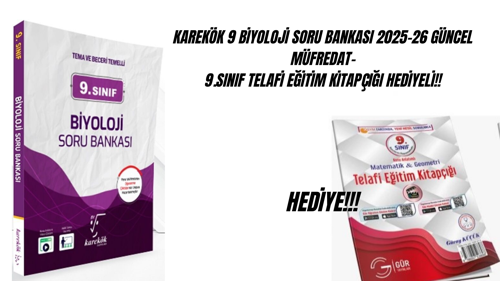 KAREKÖK 9 BİYOLOJİ SORU BANKASI 2025-26 GÜNCEL MÜFREDAT-9.SINIF TELAFİ EĞİTİM KİTAPÇIĞI HEDİYELİ!!