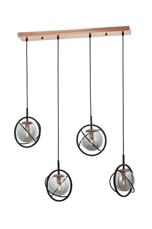 , 1850 Ailesi Siyah Boyalı Modern Avize (Yemek Masası)