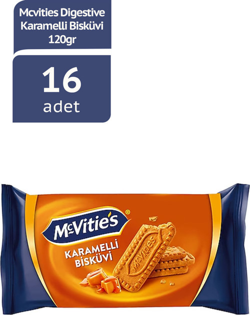 McVities Digestive Karamelli Bisküvi 120 Gr x 16 Adet