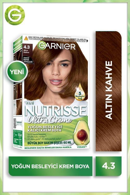 Nutrisse Yoğun Besleyici Kalıcı Krem Saç Boyası 4.3 Altın Kahve