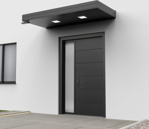 Alüminyum Işıklı Sundurma Korrain Elite Solo Left 200 cm x 90 cm Spotlu