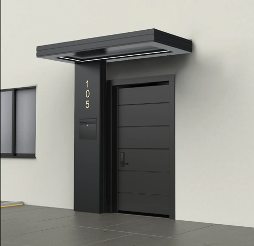 Alüminyum Işıklı Sundurma Vera Viela Mono Left 200 cm x 90 cm Ledli Posta Kutulu