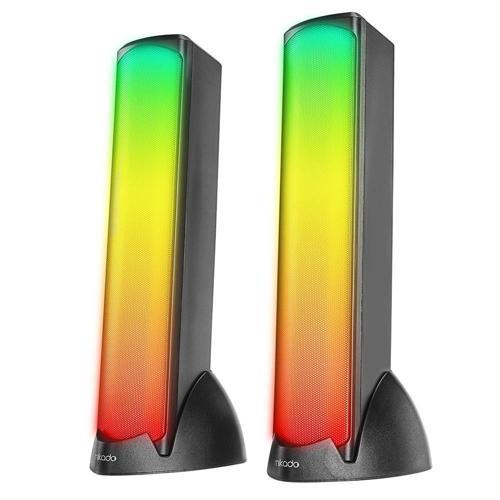 MD-183 2.0 3W-2 Bluetooth Siyah RGB Aydınlatmalı USB + 3.5mm USB 5V Speaker Hoparlör