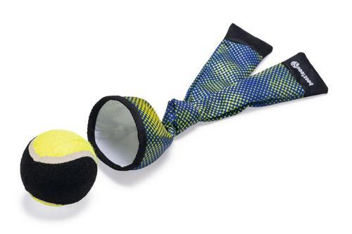 Köpek Oyuncağı, Yüzen, Tenis Topu ve Kumaş Fırlatma, Mavi/Sarı 29cm