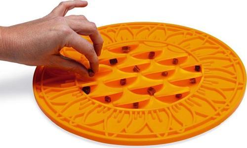 Yavru Köpek Mama Yeme Oyuncağı, Daire Şeklinde, Silikon, Turuncu, 30cm