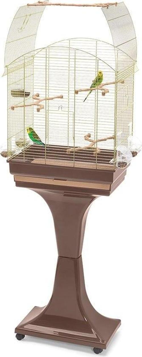 Imac Agata Delux Ayaklı Üstü Açılır Kuş Kafesi Kahve/gold 58x33x62,5cm