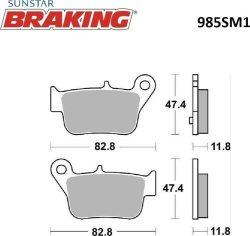YARI METALİK FREN BALATASI SYM MAXSYM 600cc ARKA 2014-2015