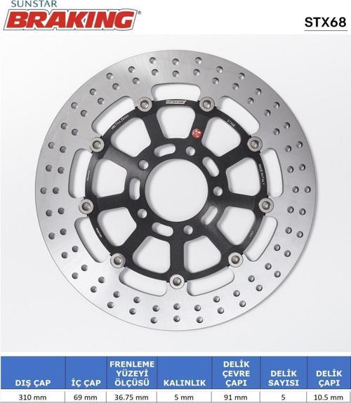 SUZUKI DL 650-1000 KAWASAKI KLV 1000 YUVARLAK ÖN FREN DİSKİ ÖN İKİ TAKIM KULLANIR 2004-2022