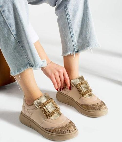 Feles Taş Detay Sneakers Kadın Spor Ayakkabı