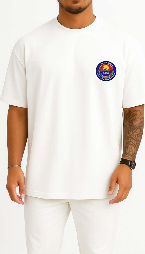 Oversize TCG Gemlik F-492 Cep ve Sırt Tasarımlı Unisex T-Shirt