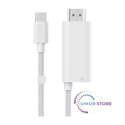 Type-C To HDMI (4K@60Hz) Kablo Wiwu WI-PS001 Pd Şarj ve Projeksiyon Kablosu 1.8m