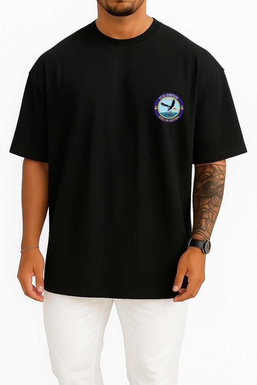 Oversize TCG Giresun F-491 Cep ve Sırt Tasarımlı Unisex T-Shirt