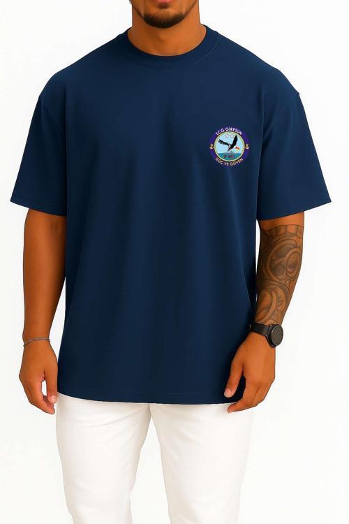 Oversize TCG Giresun F-491 Cep ve Sırt Tasarımlı Unisex T-Shirt