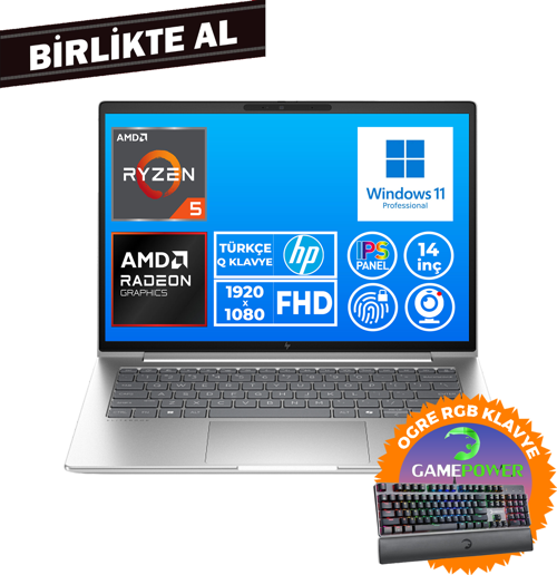EliteBook 645 G9 Ryzen 5 Pro 5675U 32GB 1TB SSD 14" FHD W11P + Gaming Klavye 5Y3J0EA 026