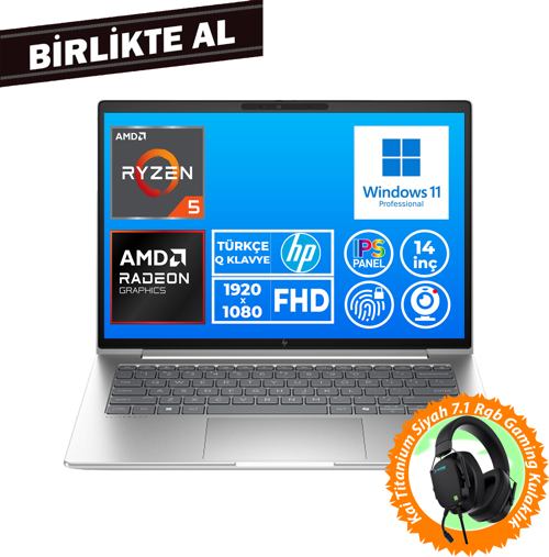 EliteBook 645 G9 Ryzen 5 Pro 5675U 32GB 1TB SSD 14" FHD W11P + Gaming Kulaklık 5Y3J0EA 027