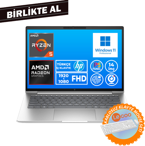 EliteBook 645 G9 Ryzen 5 Pro 5675U 32GB 1TB SSD 14" FHD W11P + Kablosuz Klavye Mouse 5Y3J0EA 030